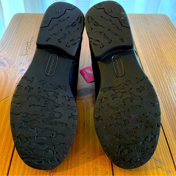 NWT Comfortiva Sarango Black Leather Lace-up Zipper Ankle Boots 8W - Picture 8 of 12